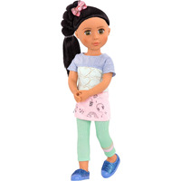 Glitter Girls - Soo Ji 14-Inch Poseable Fashion Doll - Black Hair & Hazel Eyes -Hearts Outfit With Blue Glitter Shoes - Toys, Clothes, And Accessories For Kids Ages 3+