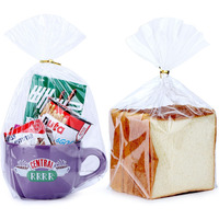 Zimcems 50Pcs 9X12 Inch Bottom Gusset Bags Clear Cellophane Gift Wrap Bags Basket Wrapping Plastic Large Cello Bags For Party Favors Treats Mug With 5"" Twist Ties