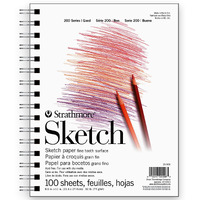 Strathmore 200 Series Sketch Pad, 8.5X11 Inch, 100 Sheets, Side Wire - Artist Sketchbook For Drawing, Illustration, Art Class Students