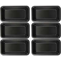 Lawei 6 Piece Non-Stick Mini Loaf Pan - 3.5 X 6 Inch Carbon Steel Bread And Toast Mold, Little Bakeware Pans For Banana Bread, Breads, Small Cakes And Individual Meatloafs