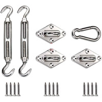 Patio Paradise Heavy Duty Shade Sail Hardware Kit For Triangle Sun Shade Sail Installation - 6 Inch