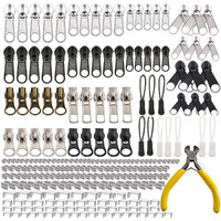 Meikeer 252 Pieces Zipper Repair Kit Replacement Zipper, Zipper Pulls, Installation Tools For Bags Tents Luggage Sleeping Bag Jacket Outdoor
