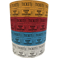 Ticket Guru-Raffle Tickets - (4 Rolls Of 2000 Double Tickets) 8,000 Total 50/50 Raffle Tickets (Choose Color Combo Below) (Red/Blue/White/Orange)