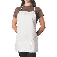 Kng White 3 Pocket Adjustable Bib Apron For Men And Women
