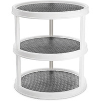 Yesland 3 Tier Lazy Susan Turntable - 12'' Round Tiered Rotating Kitchen Spice Organizer And Non-Skid Organization Storage Container - Tiered Tray For Fruit, Snacks, Cosmetic, Pantry, Bathroom(Grey)