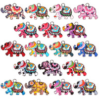 Qxuji 18Pcs Elephant Charms For Jewelry Making, Mixed Elephant Metal Enamel Pendant Charms, For Necklace Earring Bracelet Diy Jewelry Making Accessories, 18 Colors