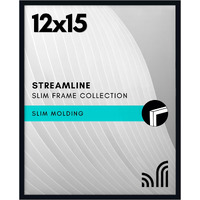 Americanflat 12X15 Picture Frame With Polished Plexiglass - Streamline Collection - Thin Border Picture Frame For Wall Display - Hanging Hardware Included - Black