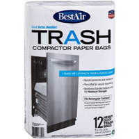 Bestair Wmck1335012-6 Heavy Duty Trash Compactor Bags, 16'' D X 9'' W X 17'' H, Pack Of 1 (12 Bags)
