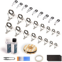Fishing Rod Eyelet And Tip Repair Kit For Fishing Pole Eye Replacement With Rod Guides,Tips And Epoxy Glue
