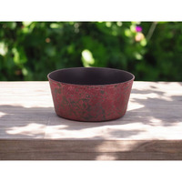 10"" Red Recycled Plastic Indoor Outdoor Round Pot Planter