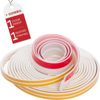 Soundproof Weather Stripping Door Kit - White - Fully Seal 360 With 39Ft Self Adhesive Weatherstrips & 43.3    Door Sweep - Wind, Dust, Draft & Insect Proof
