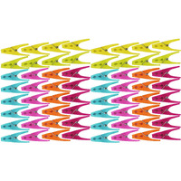64 Plastic Clothespins W/ 6 Bright Colors - Clothes Pin, Laundry, Bag Clip, Chip Clip, Sealer, Ect.