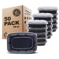 Freshware Meal Prep Containers [50 Pack] 1 Compartment With Lids, Food Storage Containers, Bento Box, Bpa Free, Stackable, Microwave/Dishwasher/Freezer Safe (28 Oz)