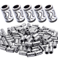 100Pcs Tibetan Silver Spacer Beads Alloy Tube Metal Spacers European Large Hole Beads Charms For Diy Necklace Bracelets