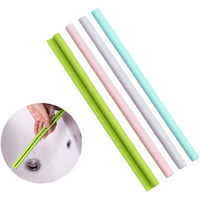 Reusable Silicone Drinking Straws Openable & Washable Silicone Straws Easy To Clean,Straight Smoothie Straws Reusable Bpa Free Food Grade Eco-Friendly Straw Cold And Hot Compatible 4 Pcs