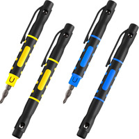 4 Pieces Pocket Screwdriver 4 In 1 Pen Screwdriver Multipurpose Portable Screwdriver Crossing Flathead Screwdriver For Repairing