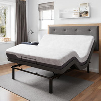 Goldoro Ergonomic Queen Size Adjustable Bed Base With Adjustable Legs, Wireless Remote Control, Whisper Quiet Durable Motor, Independent Head And Foot Incline, Fabric Covered, Edge Padded, Black