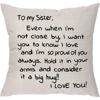 Sisters Gift From Sister,Even When I'M Not Close By I Want You To Know I Love And I Am So Proud Of You-Reminder Gift For Lady Girls Soul Siser Big Mid Lil Sisers Throw Pillow Cover