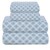 Bliss Casa 4 Piece 100% Cotton Flannel Sheet Set Queen - High Gsm Deep Pockets, Warm Breathable Flannel Sheet Set. Flannel Bed Set Includes 1 Flat Sheet, 1 Fitted Sheet & 2 Pillowcases (Gossard)
