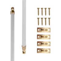 Amazing Drapery Hardware White Swivel Sash Curtain Rods With Brass Ends, Set Of 2 (Hardware Included) - Adjustable Length 11-19 Inches, Easy To Install Metal Rods For Doors, Windows, And Sidelights