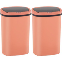 Paylesshere 13 Gallon Trash Can Kitchen Trash Can Automatic Garbage Can With Lid Touch Free High-Capacity Motion Sensor For Kitchen Bedroom Bathroom Office Wateproof Trash Bin (2, Pink)