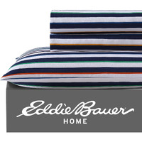 Eddie Bauer Kids - Twin Sheets, Stain Resistant Kids Bedding, Ideal For Toddler Bedding Set (Stripes Game Blue, Twin)
