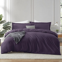 Hearth & Harbor Purple Duvet Cover King Size - 3 Piece King Duvet Cover Set, Soft Double Brushed King Duvet Covers With Button Closure, 1 King Size Duvet Cover 104X90 Inches And 2 Pillow Shams