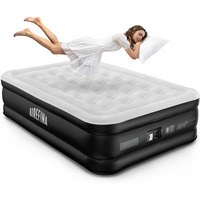 Airefina Updated 18"" Air Mattress Full With Built In Pump, Full Size Air Mattress In 3 Mins, Full Blow Up Mattress With Flocked Surface, Stronger Support Structure For Guest, Home, Camping 75X54X18In