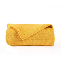 Boutiquo 100% Cotton Bed Blanket, Breathable Thermal Blanket Full - Queen Size, Soft Honeycomb Waffle Blanket 90""X90"", Cotton Bed Blanket, Perfect For Layering Any Bed For All Season, Mustard Yellow