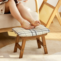 Viewcare Foot Stools Ottoman, Small Foot Stool Ottoman, And Footstool, Wooden Foot Stool, Sofa Footrest Extra Seating For Living Room Entryway Office