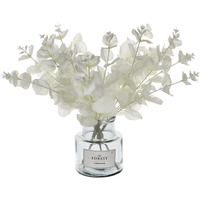Tinsow 5 Pcs Artificial Eucalyptus Branches Real Touch Leaf Stem White Faux Eucalyptuses Wedding Bouquet Centerpiece Christmas Home Decor (White, 5)