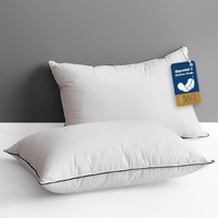 Dwr Goose Feather Down Pillow For Sleeping 2 Pack, Queen Size Organic Cotton Hotel-Style Bed Pillow Inserts, Soft Medium Pillow For Stomach And Back Sleeper (20X30, Set Of 2)