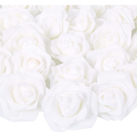 Insunsix Artificial Rose Flowers,100 Pcs Foam Rose Bulk White Fake Flower Heads For Diy Wedding Bouquets Rose Wall Kissing Balls Bridal Shower Centerpieces Arrangements Party Tables Decorations(White)