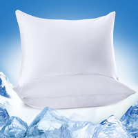 Marchpower Cooling Pillow Cases For Hot Sleepers Standard Size, Japanese Arc-Chill Cool Pillow Cases Double Design 2 Pack, Zipperd Breathable Skin-Friendly Cooling Pillowcase (20 X 26 Inches)-White