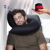 Inflatable Travel Pillows For Airplanes, Car & Home, New J-Design, Neck And Chin Support, Firmness Adjustable. Inflatable Neck Pillow For Traveling On Plane, Blow Up Neck Pillows For Air Travel