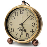 Maxspace Vintage Analog Clock,5.2 Inch Super Silent Clock,Battery Operated Alarm Clock For Bedrooms Desk Travel And Room Decor
