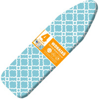Ironing Board Cover And Pad, Standard Size 15"" X 54"" Iron Board Replacement Cover, 4 Layers Extra Thick Iron Board Cover Resist Scorching And Staining With Elastic Edge And 2 Fastener Straps