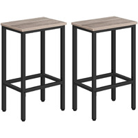 Mahancris Bar Stools, Set Of 2 Bar Chairs, Kitchen Breakfast Bar Stools With Footrest, 25.8"" Dining Stools, Rectangular Industrial Bar Chairs, For Dining Room, Kitchen, Greige Bahg0101Z