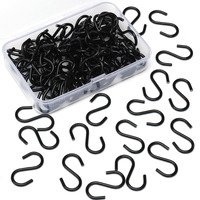 Senkary 100 Pieces 1 Inch Mini S Hooks Small S Hooks Stainless Steel S Shaped Hooks For Crafts, Jewelry And Hanging (Black)