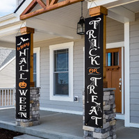 Halloween Decorations Outdoor Banners Trick Or Treat Happy Halloween Decorative Hanging Banner For Front Door Porch Yard Sign Indoor Home Wall Decor Halloween Party Welcome Signs
