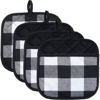 Joyhalo 4 Pack Christmas Pot Holders Buffalo Plaid, Pot Holders For Kitchen Heat Resistant, Potholder, Pot Holder, Hot Pads For Kitchen For Cooking And Baking