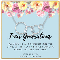 Four Generations Necklace, 925 Sterling Silver, Great Grandma Gifts From Granddaughter, Grandmother Necklace, 4 Generations Necklace For Grandma, Christmas Gifts For Grandma Gifts For Birthday