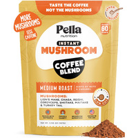 Organic Low-Caffeine Mushroom Coffee (60 Servings) With 7 Superfood Mushrooms, Great Tasting Instant Coffee, Includes Lion's Mane, Reishi, Chaga, Cordyceps, Shiitake, Maitake, And Turkey Tail