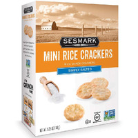 Sesmark Mini Rice Crackers Simply Salted - Gluten Free Rice Crackers Non Gmo Project Verified - 5.25 Oz. (Pack Of 6)