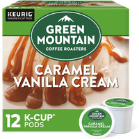 Green Mountain Coffee Roasters Caramel Vanilla Cream Keurig Single-Serve K-Cup Pods, Light Roast Coffee, 12 Count