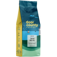 Door County Coffee Toffee Pretzel Flavored Coffee Ground | 10 Oz Bag | Flavored Ground Coffee Medium Roast | 100% Specialty Arabica Coffee Ground | Flavored Gourmet Coffee | Toffee Pretzel Coffee
