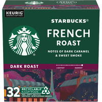 Starbucks K-Cup Coffee Pods, Dark Roast Coffee, French Roast, 100% Arabica, 1 Box (32 Pods)
