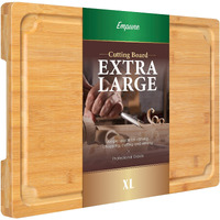Extra Large Cutting Board, 17.6"" Bamboo Cutting Boards For Kitchen With Juice Groove And Handles Kitchen Chopping Board For Meat Cheese Board Heavy Duty Serving Tray, Xl, Empune
