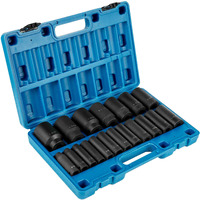 Vevor Impact Socket Set, 1/2"" 19 Piece Impact Sockets, Deep Socket, 6-Point Sockets, 1/2 Inches Drive Socket Set Impact 3/8 Inch - 1-1/2 Inch, Cr-V Rugged Construction, With A Storage Cage