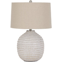 Signature Design By Ashley Jamon Contemporary 26"" Round Textured Ceramic Table Lamp, Beige